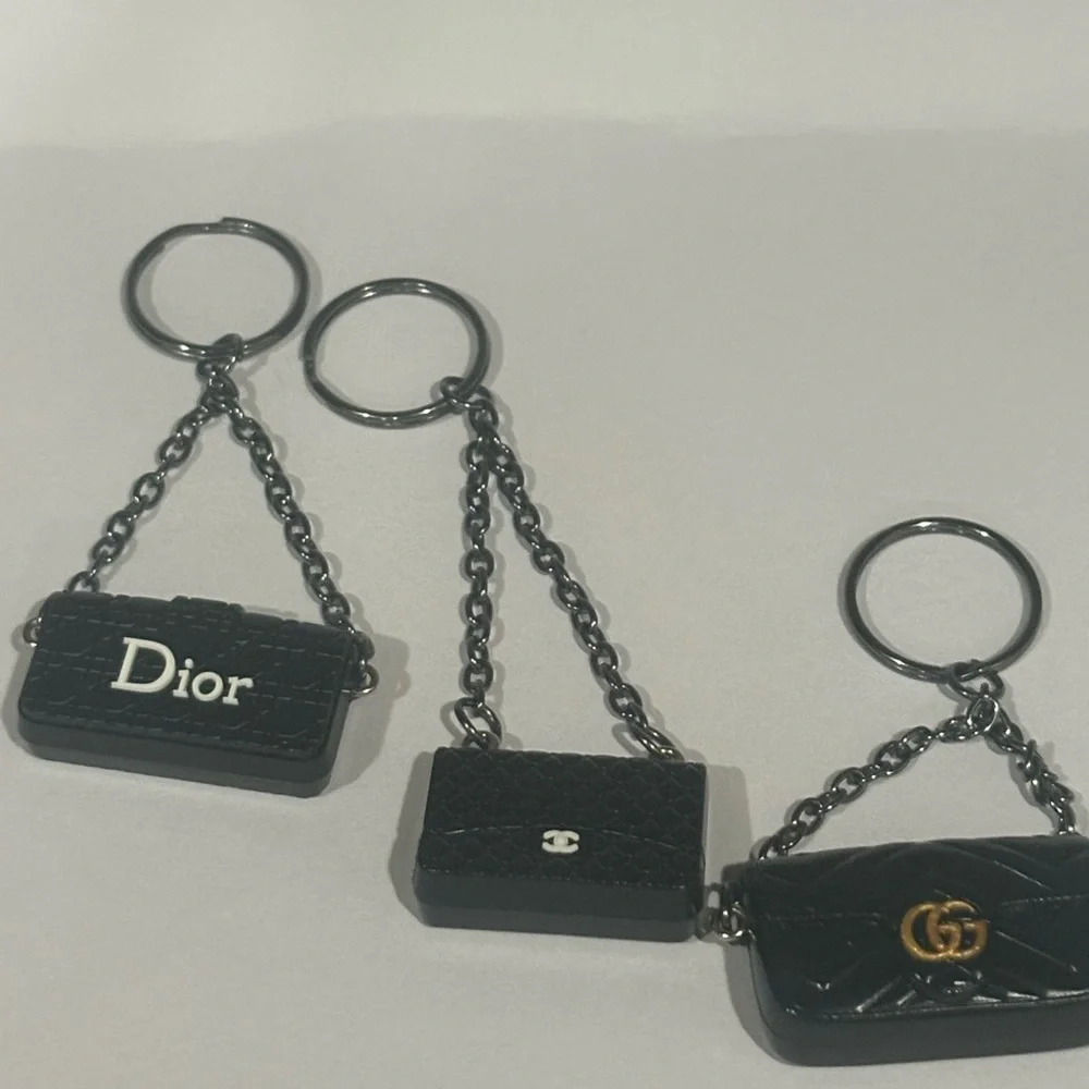 Dior, Chanel, and Gucci fashion key chains bundle - Picture 1 of 6